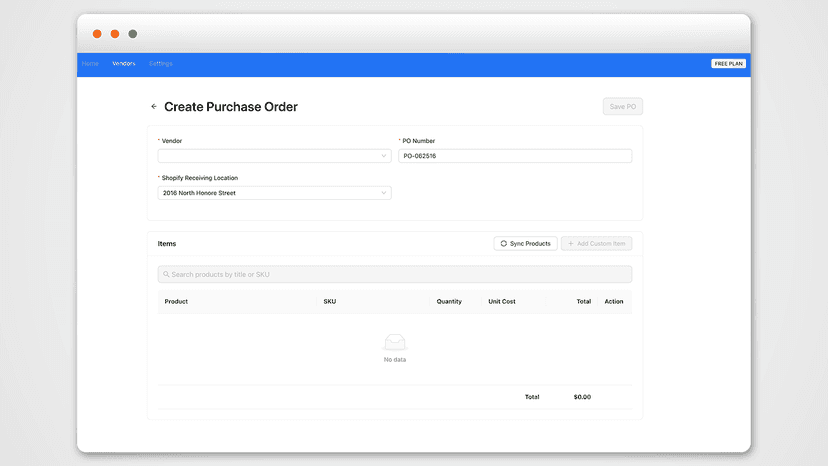 Create Purchase orders