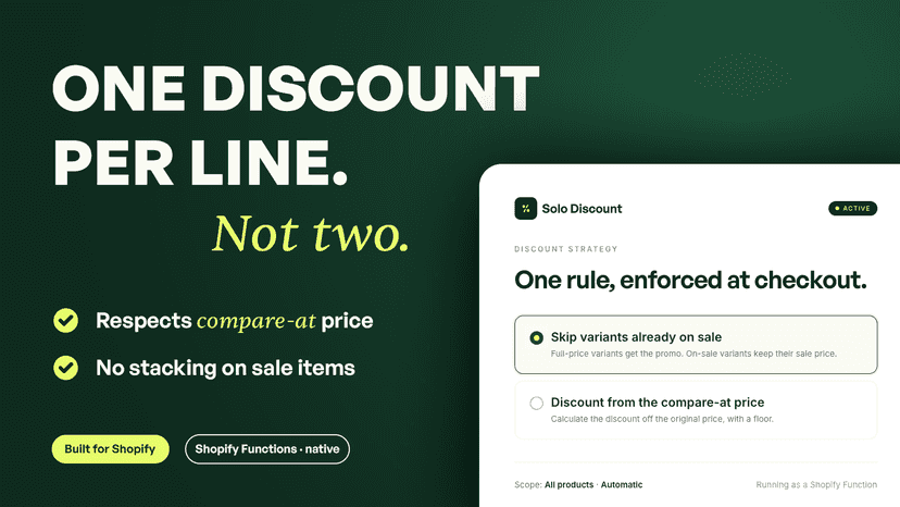 One discount per line. Not two.