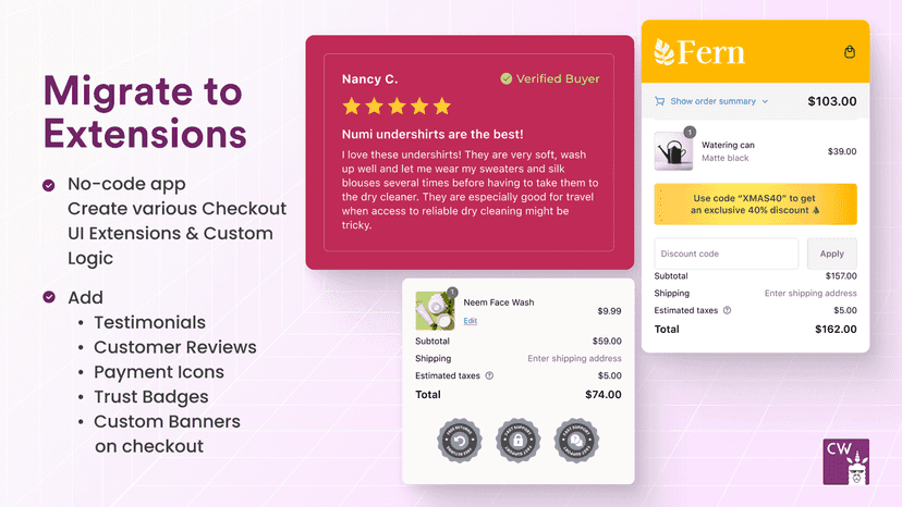 Migrate to Extensions from Checkout.Liquid