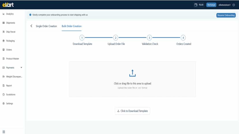 Bulk create orders in one click