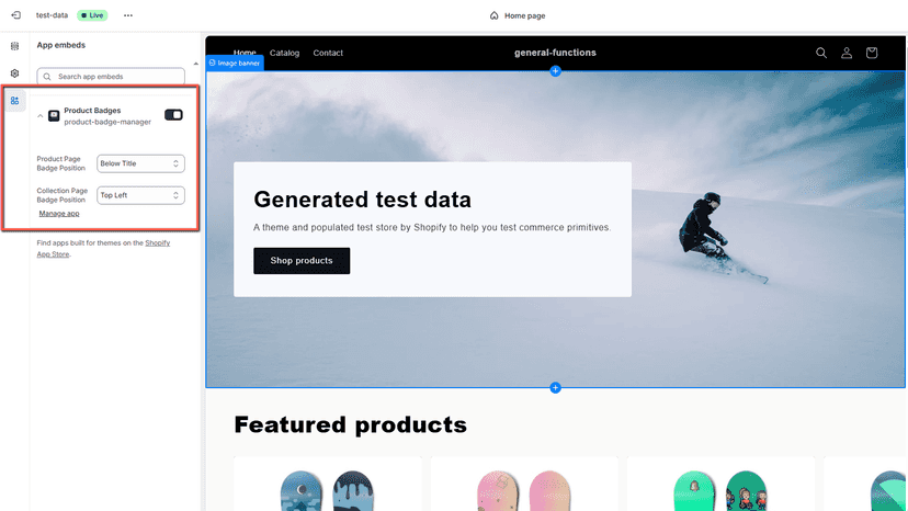 Enableing App embeds