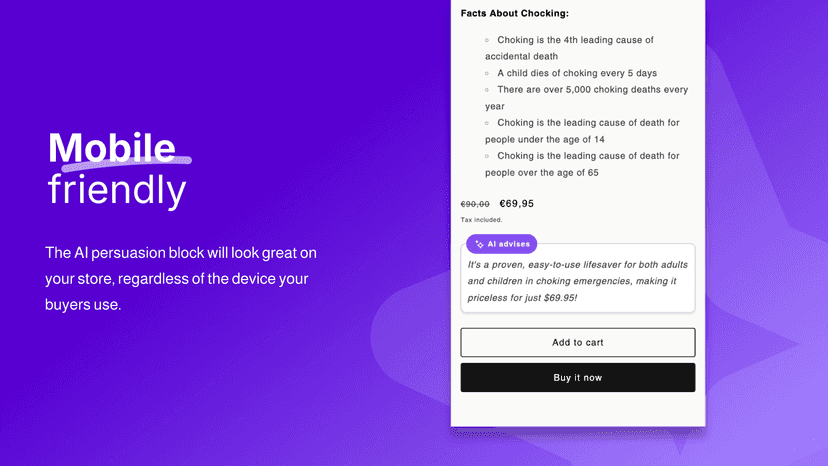 Mobile friendly block to display