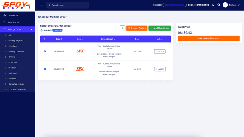 Checkout Cart