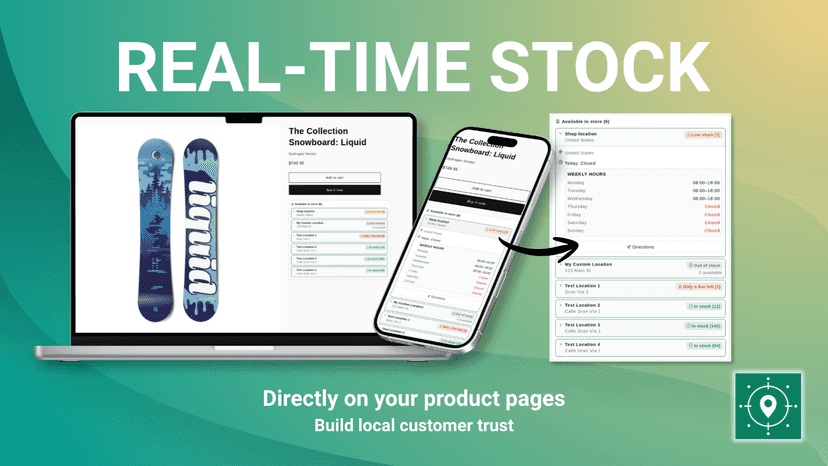 Real-time stock, Directly on Your product Pages