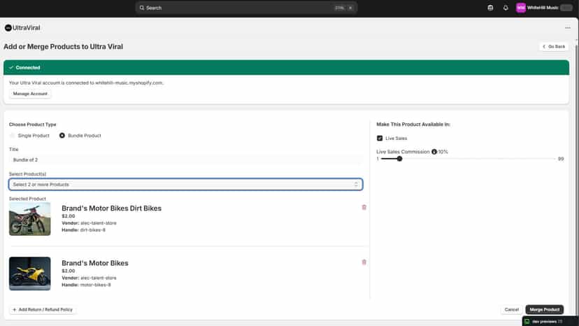 Create Bundle For Live Sales - Brands