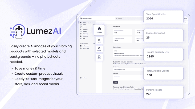 Dashboard that shows the analytics of the app