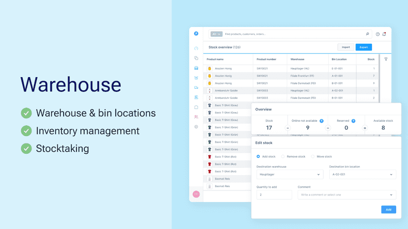 Manage the stock of your products in multiple warehouses