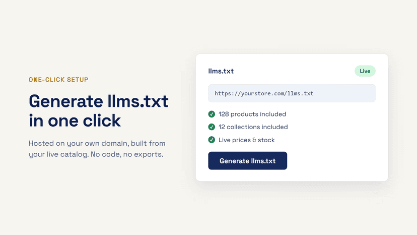 Generate your llms.txt file in one click