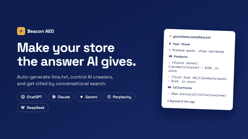 Make your store the answer AI gives — Beacon AEO