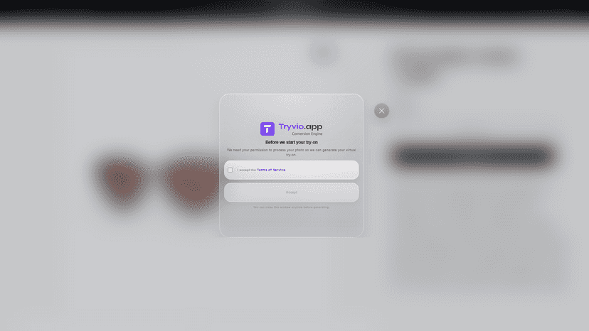 AI try-on consent modal