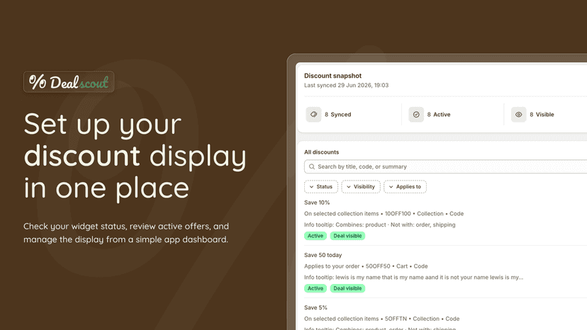 Set up your discount display in one place