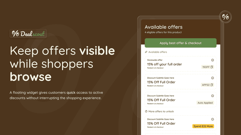 Keep offers visible while shoppers browse