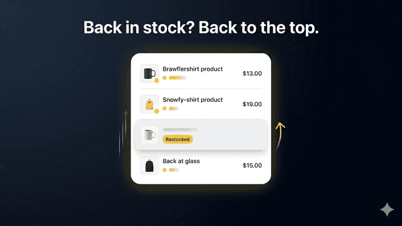 Restocked product moving back to the top of a collection