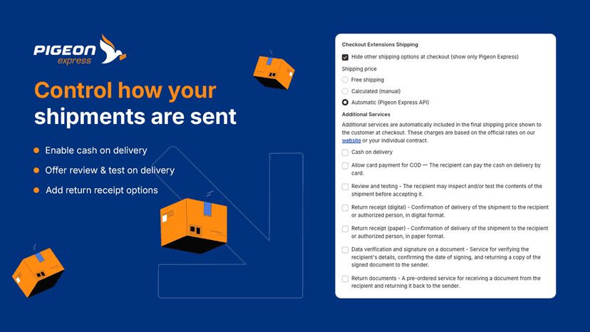 Control how your shipments are sent