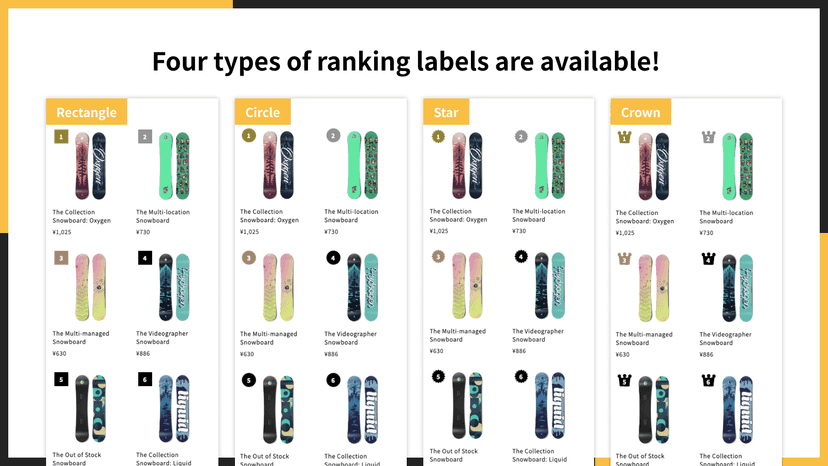 Four types of ranking labels are available!