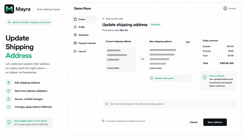 Update Shipping Address