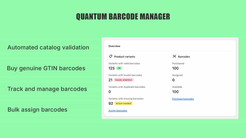 Quantum Barcode Manager Features
