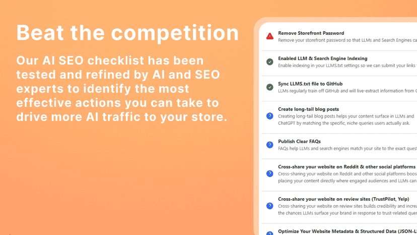 ChatGPT SEO Checklist for Shopify stores