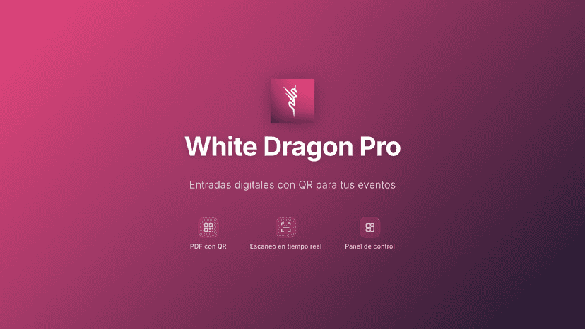 White Dragon Pro - Gestión de entradas con QR para eventos