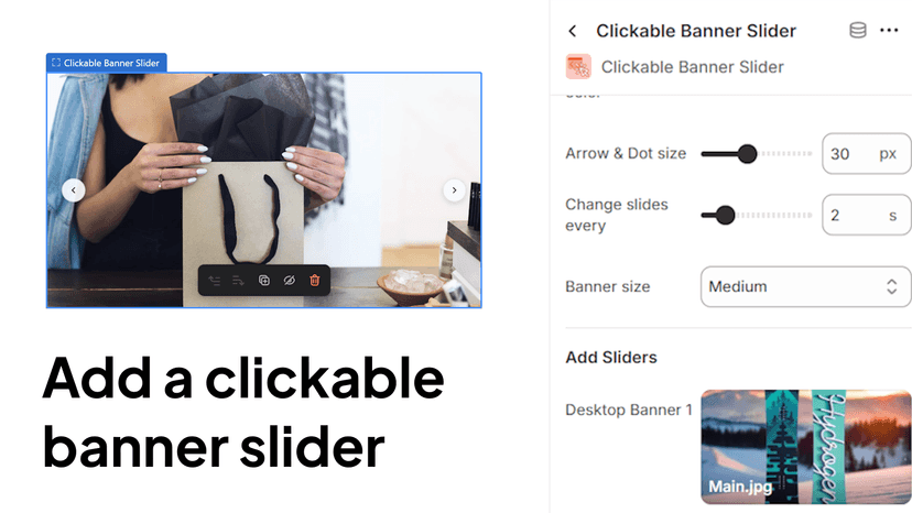Clickable banner slider
