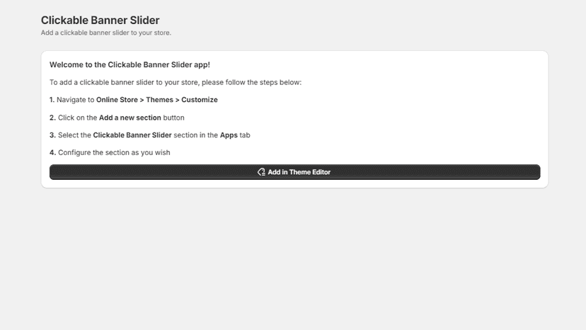 App dashboard