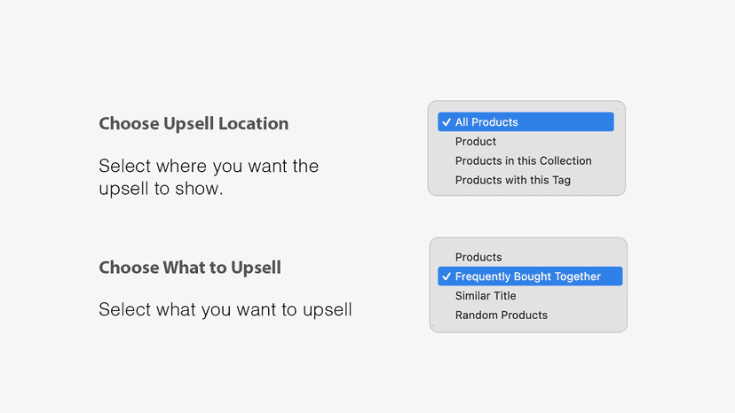 One click upsell & cross sell. Bundle frequently bought