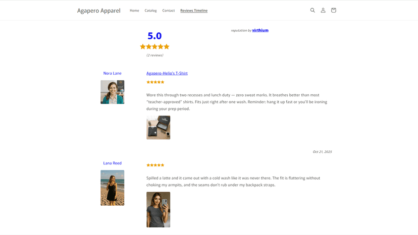 all reviews timeline page