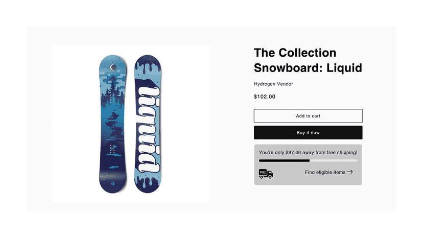Product page free-shipping progress bar