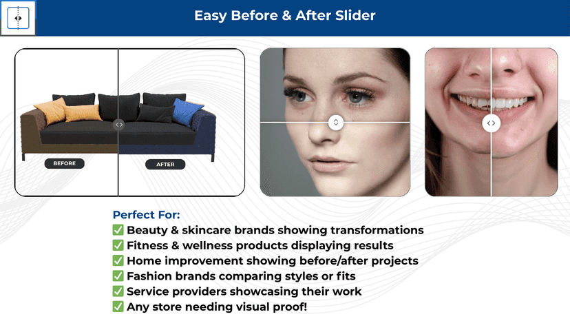 Easy visual comparison tool for shopify