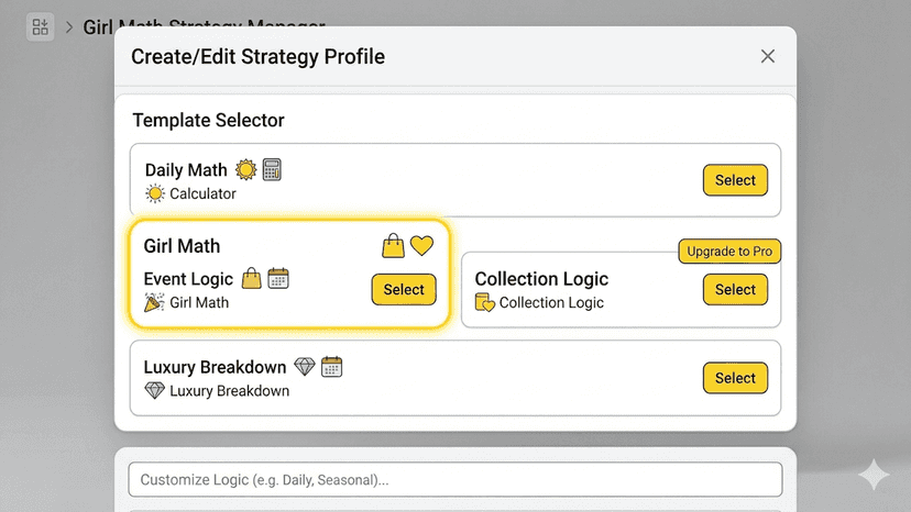Reframely: Girl Math Template Selector