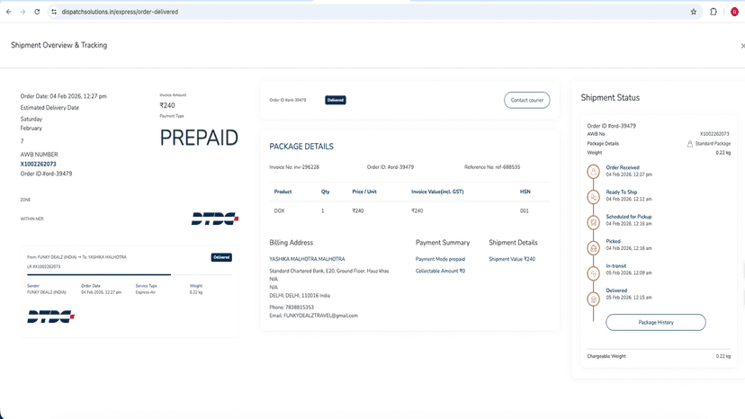 Shipment Tracking