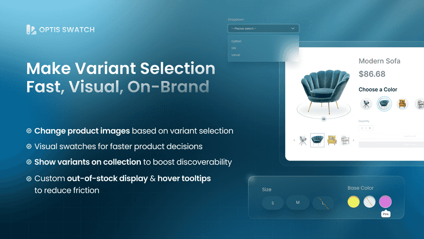 Make variant selection fast, visual, on-brand