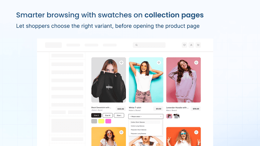 Smarter browsing with swatches on collection pages