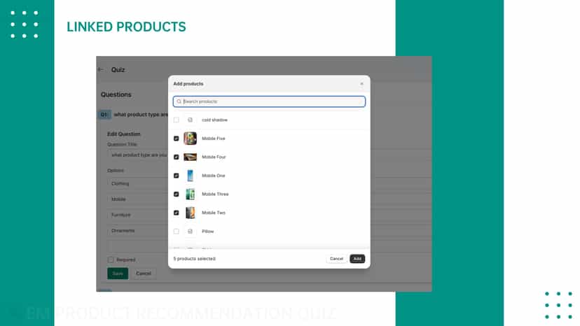 Product recommendation quiz