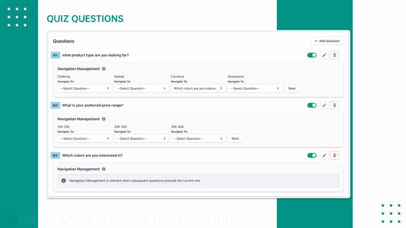 Product Quiz Builder