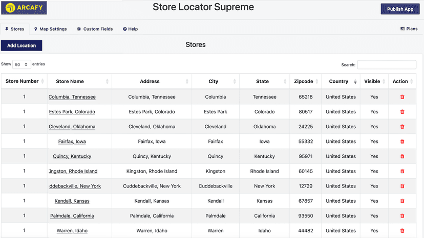 Store List