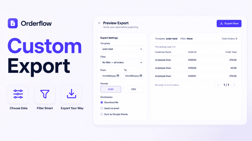 OrderFlow Custom Order Export