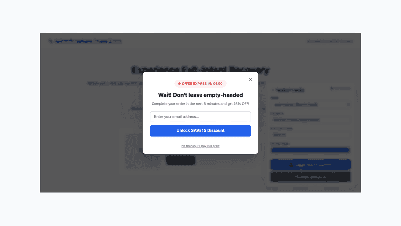 Lead capture email mode for customer list growth