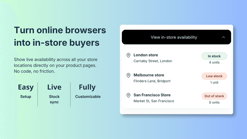 Show nearby store stock on product pages