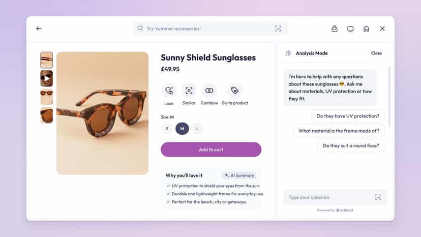 Example of a product detail page on Brilliant
