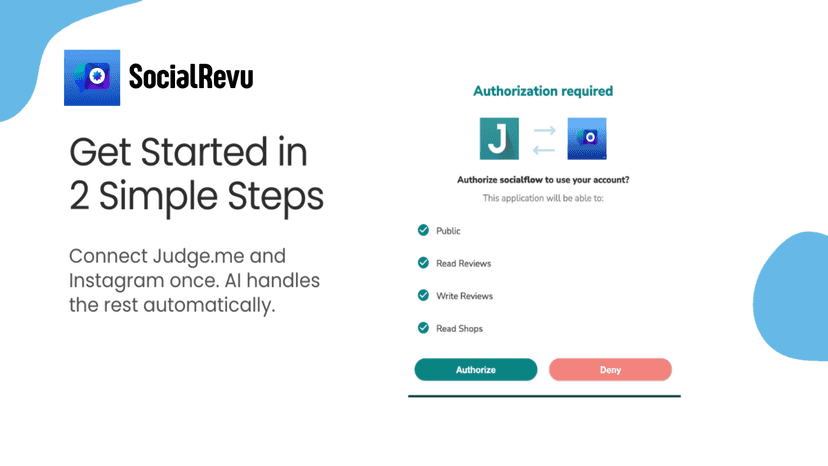 Review platform OAuth login page with store URL field