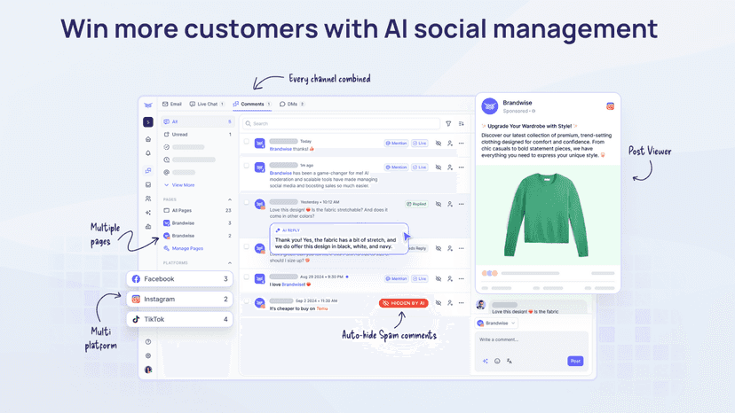 Win more loyal customers with AI social management