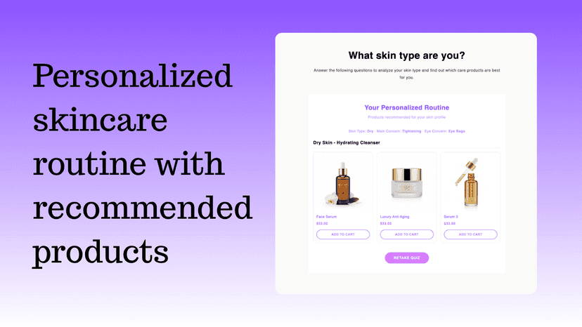 Personalized skincare routine with recommended products