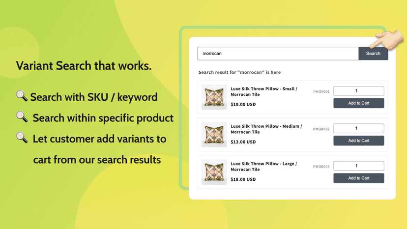 Shopify product-specific variant search to find product options