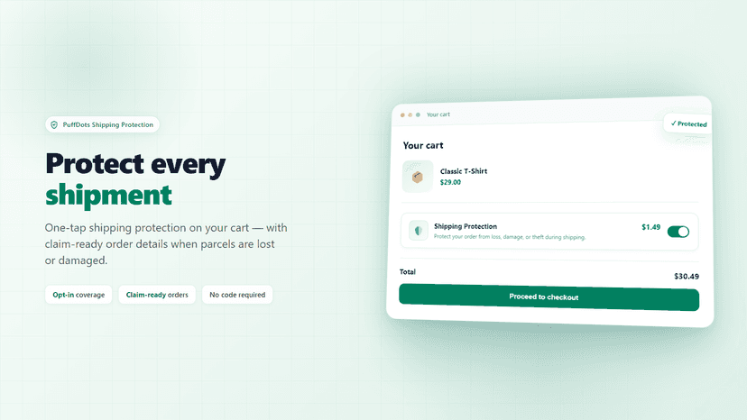 Shipping protection - protect parcels, claim-ready order details