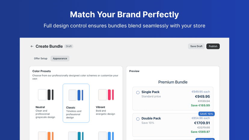 Bundle color customization with theme options