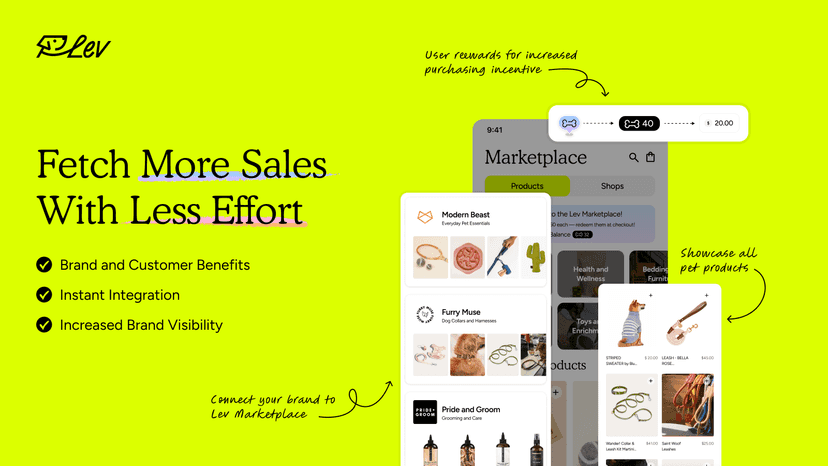 Reach more pet shoppers with Lev Marketplace