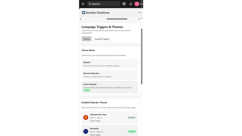 Savalan Live Chat Shopify mobile campaign themes settings
