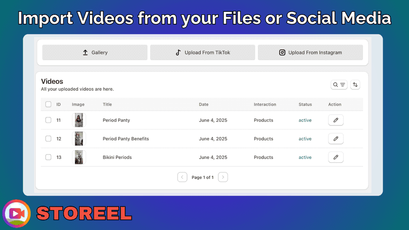 Import vide easily from social media