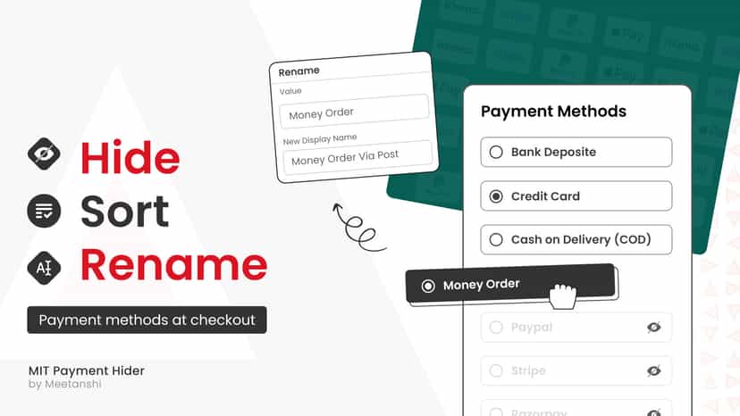 Payment methods at checkout